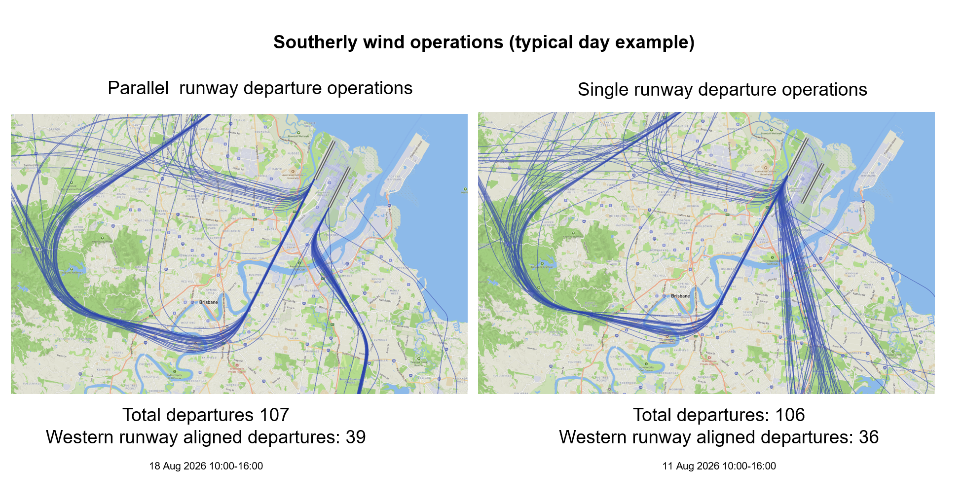 Southerly wind operations map