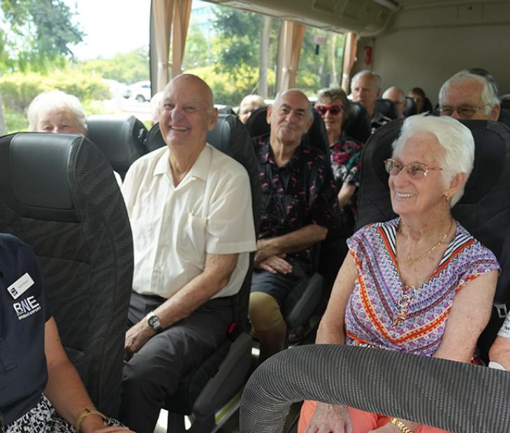 People on bus doing a tour of Brisbane Airport