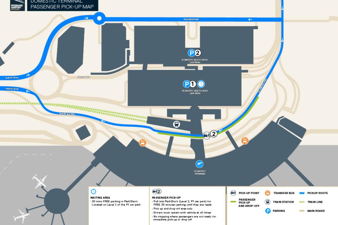 Domestic Passenger Pick Up and Drop Off Map