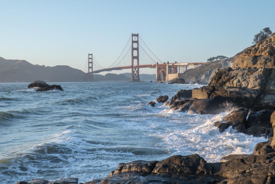 The Golden Gate Bridge from the shore