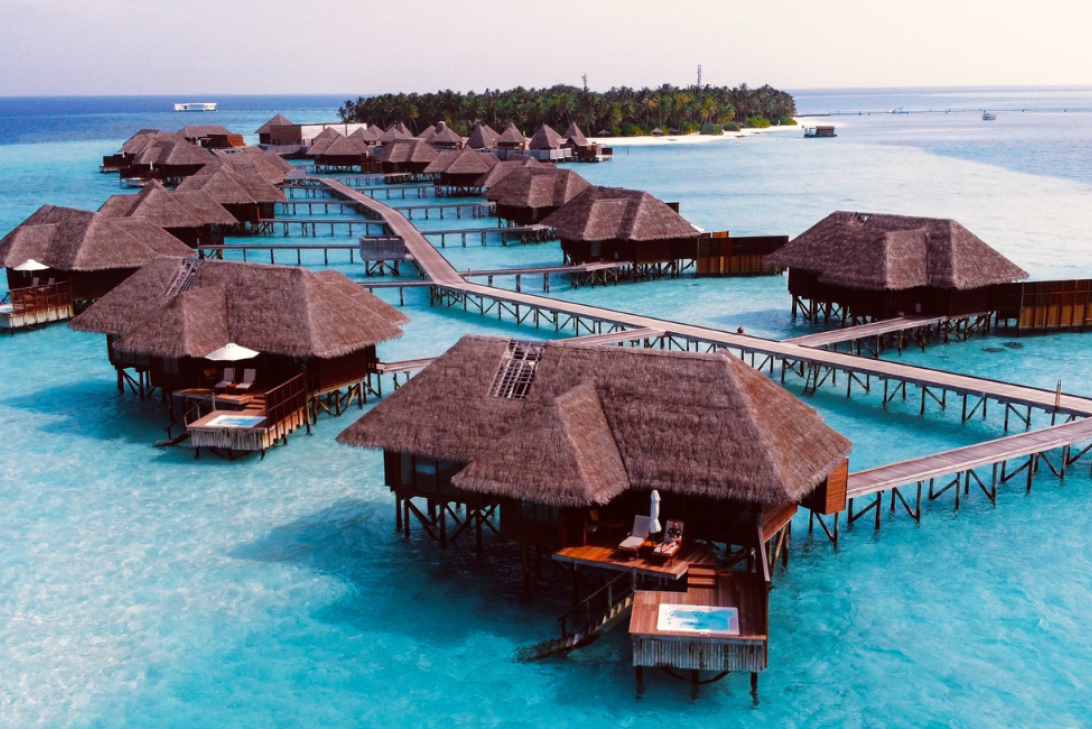 Accommodation over the water in the Maldives