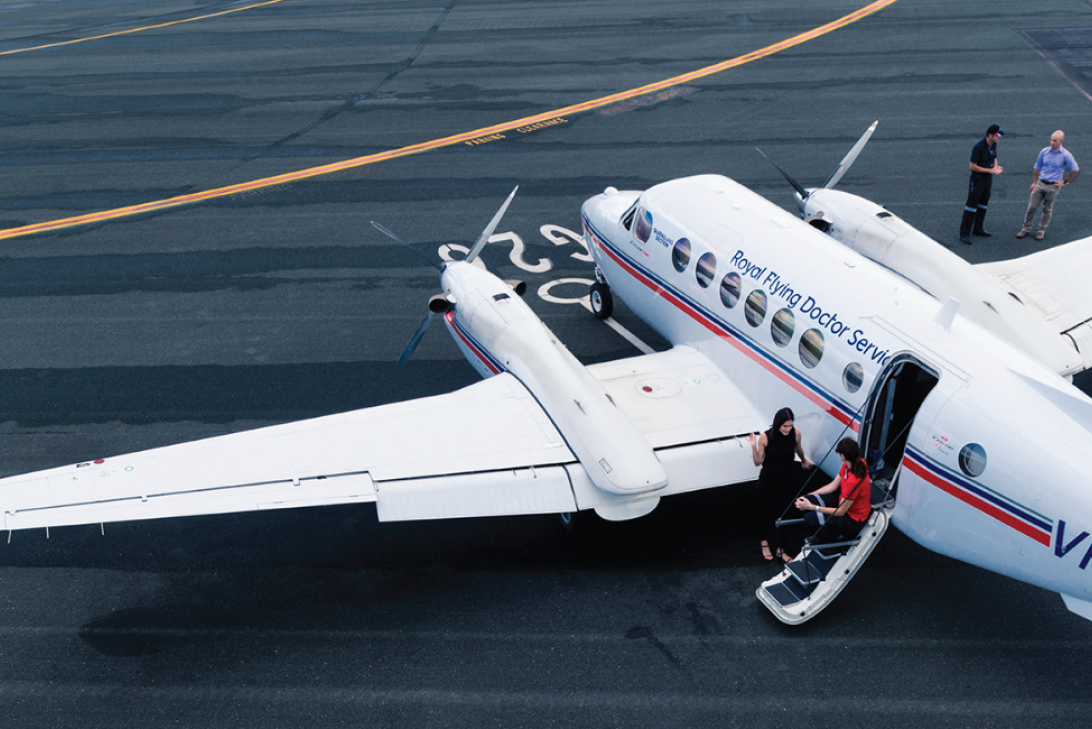 Royal Flying Doctors plane on runway