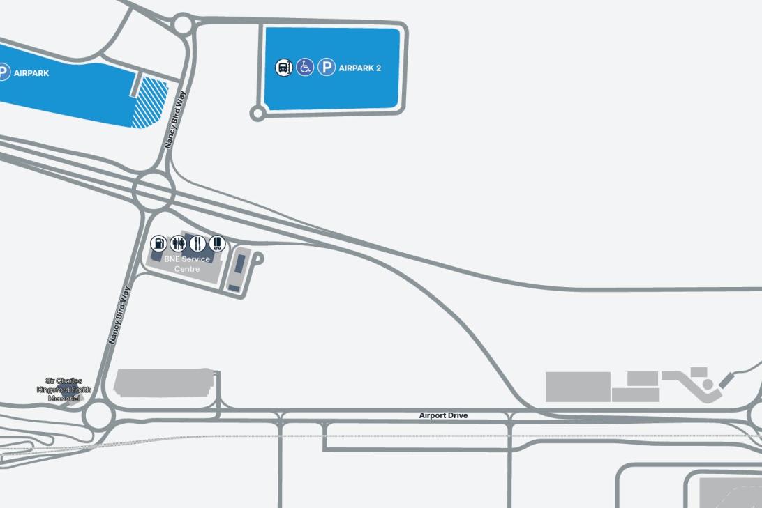 Iamge of locations of all parking at Brisbane Airport